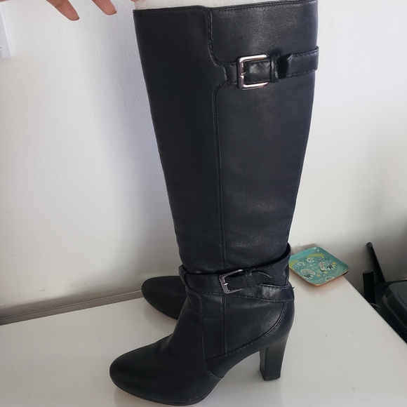 Cole Haan Shoes - Cole Haan Nike Air black tall leather heel boots